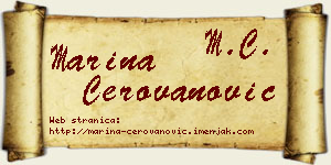 Marina Cerovanović vizit kartica